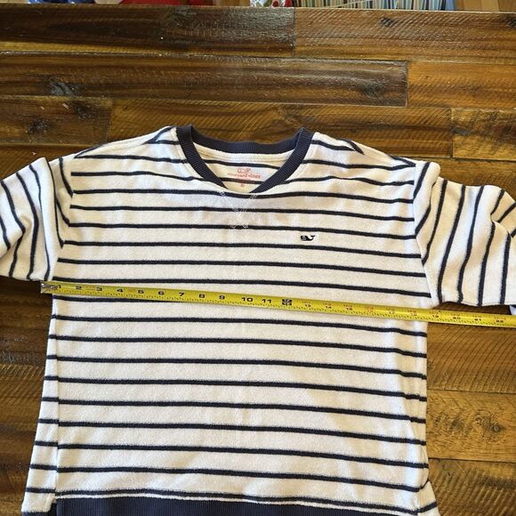 Vineyard Vines French Terry Striped Crewneck Pullover Sweater Size XL 18 - Picture 6 of 8